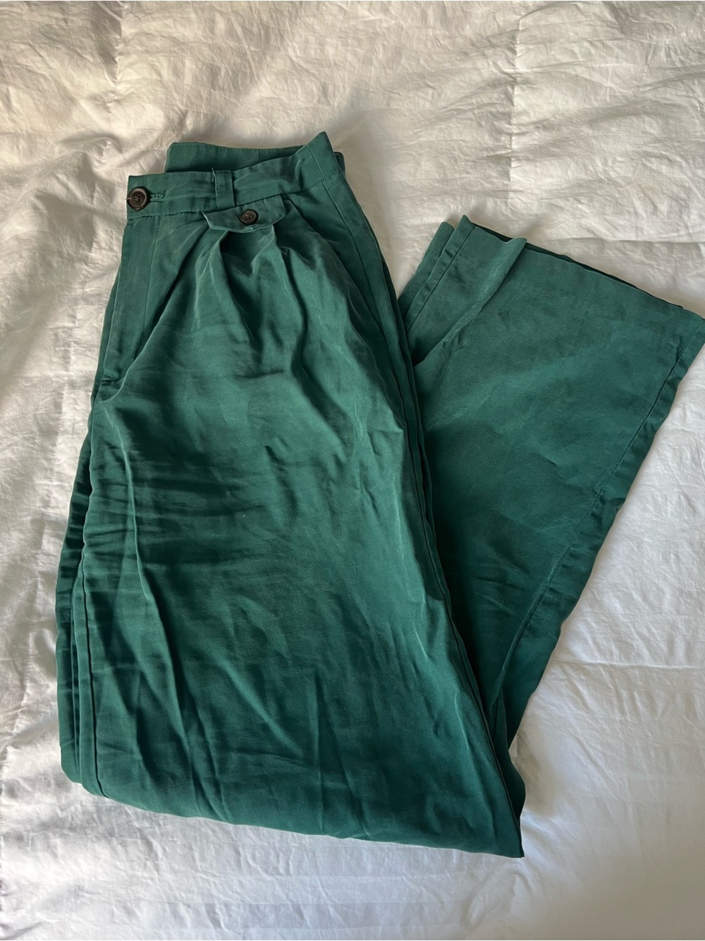 a new day Forest Green High-Rise Pleated Women's Trousers
